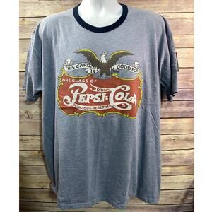 Pepsi-Cola Men's T-ShirtRetro 1940's Logo Design ~ Light Blue Size 2XL